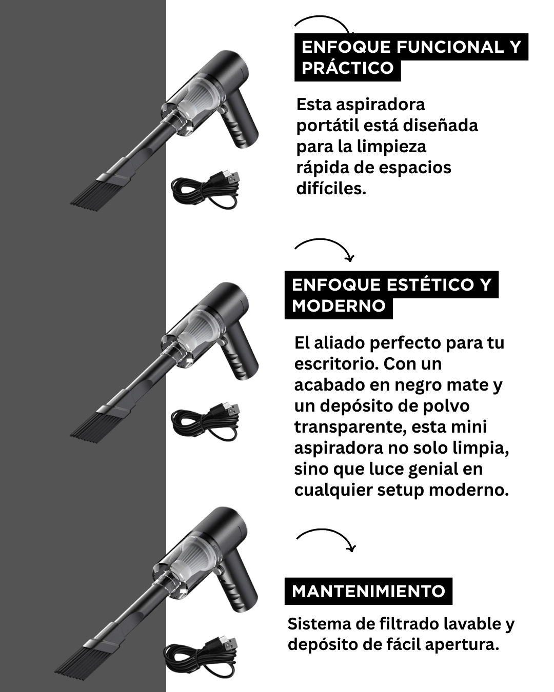 ASPIRADORA DE MANO 3 EN 1